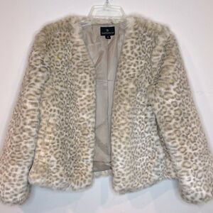 WORTHINGTON  LEOPARD Faux Fur Coat